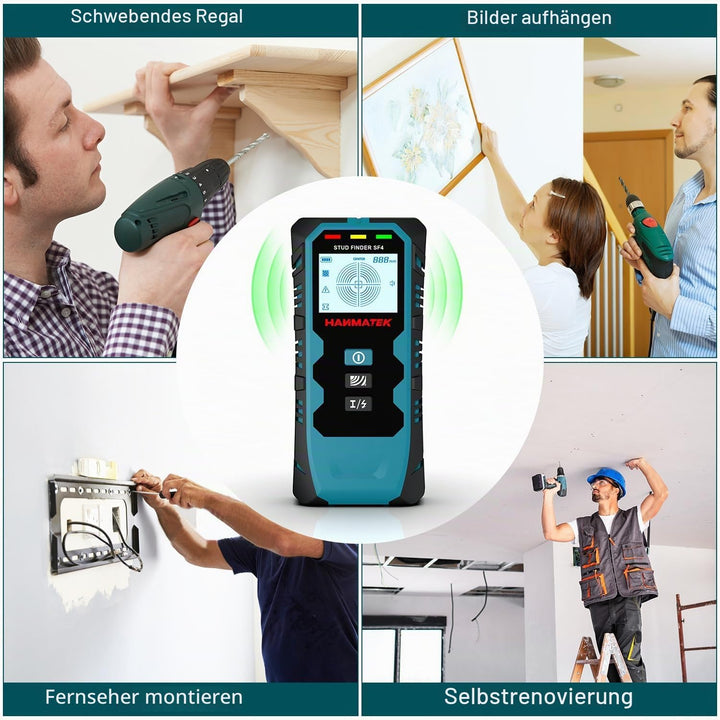 HANMATEK Stud Finder Wall Scanner,5 in 1 Multifunktions Stud Locator mit Upgraded Smart Sensor Audio