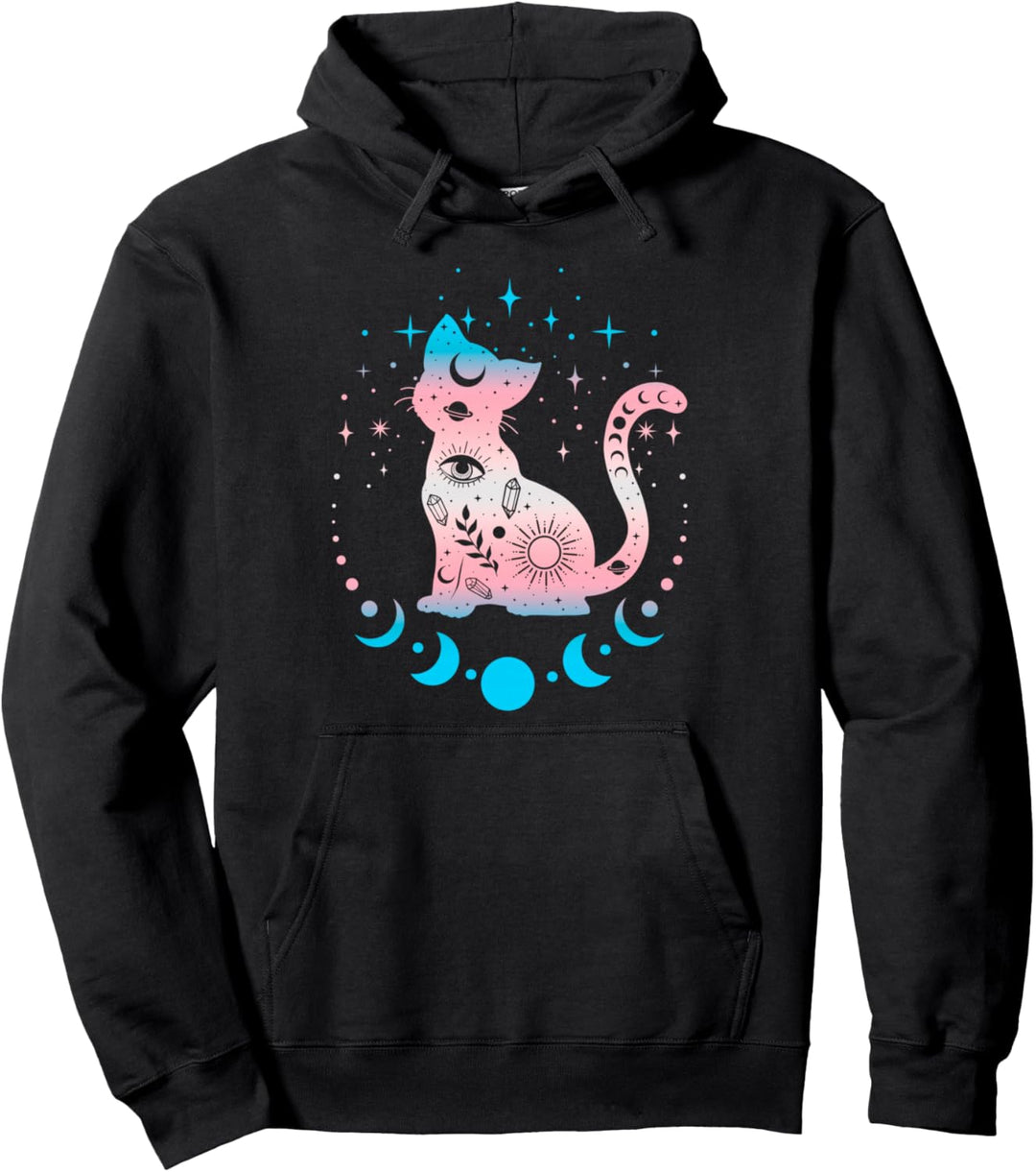 Transgender Pride Flaggenfarben, Astronomie Katze Pullover Hoodie