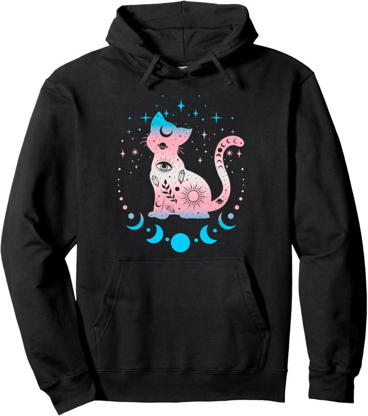 Transgender Pride Flaggenfarben, Astronomie Katze Pullover Hoodie