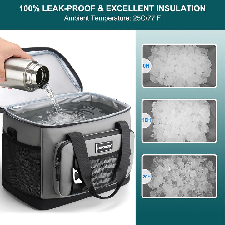 Hulongo Kühltasche, 30 L grosse isolierte Kühltasche, wasserdichte Thermotasche für Picknicks, ausla