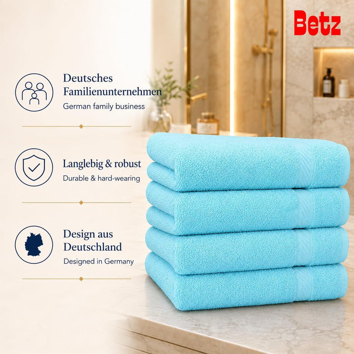 Betz 4 Stück Duschtücher Set Palermo Grösse 70x140 cm 100% Baumwolle Badetuch Duschhandtuch Sporthan