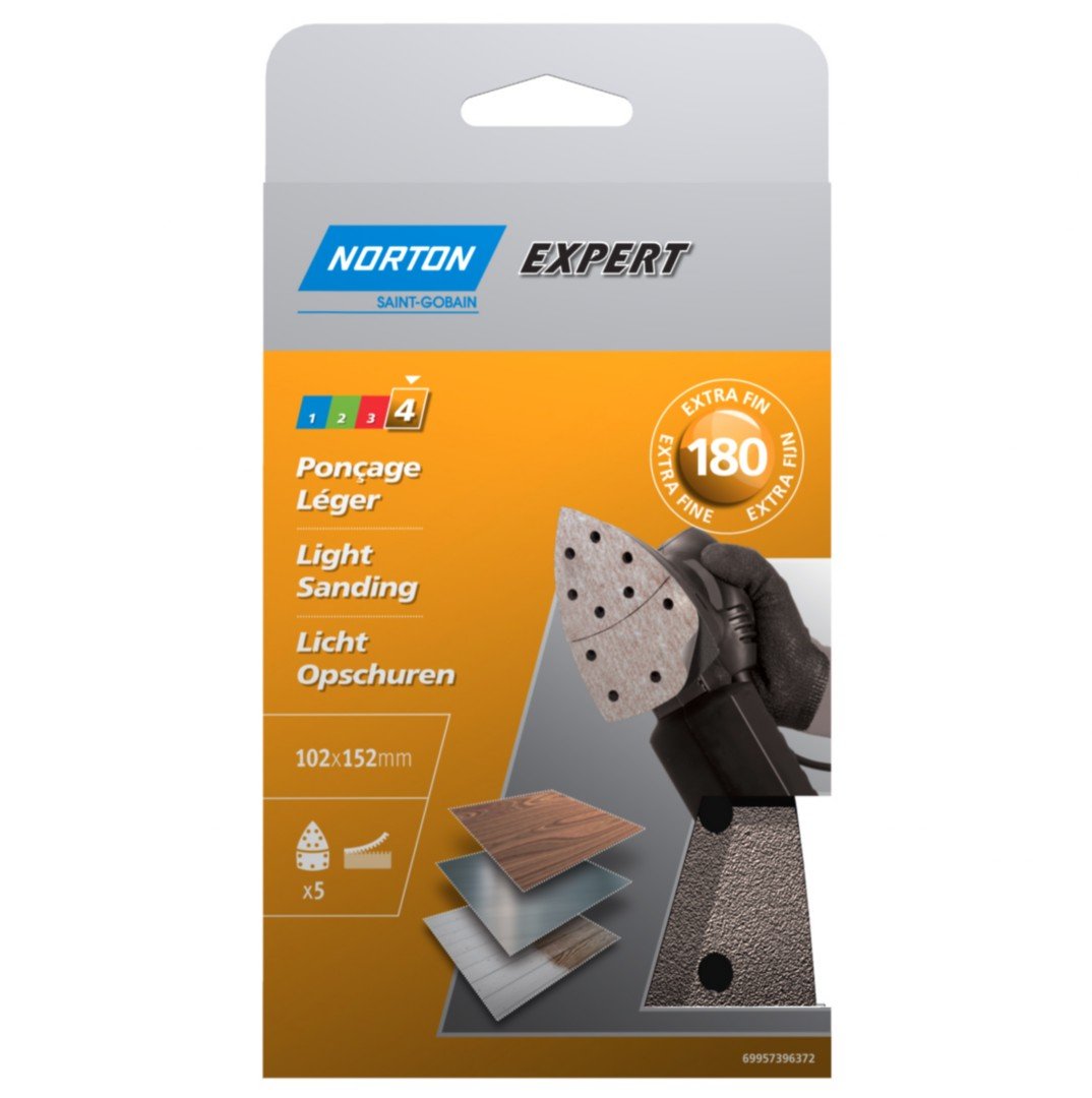 Norton Schleifblätter für elektrische Sanders 102 x 152 mm perforiert selbstklebend Professional Kör