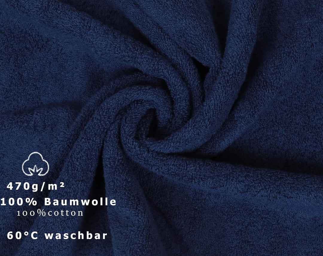 Betz 8 Stück Handtücher Set Grösse 50 x 100 cm Handtuch Premium 100% Baumwolle Farbe dunkelblau, Dun