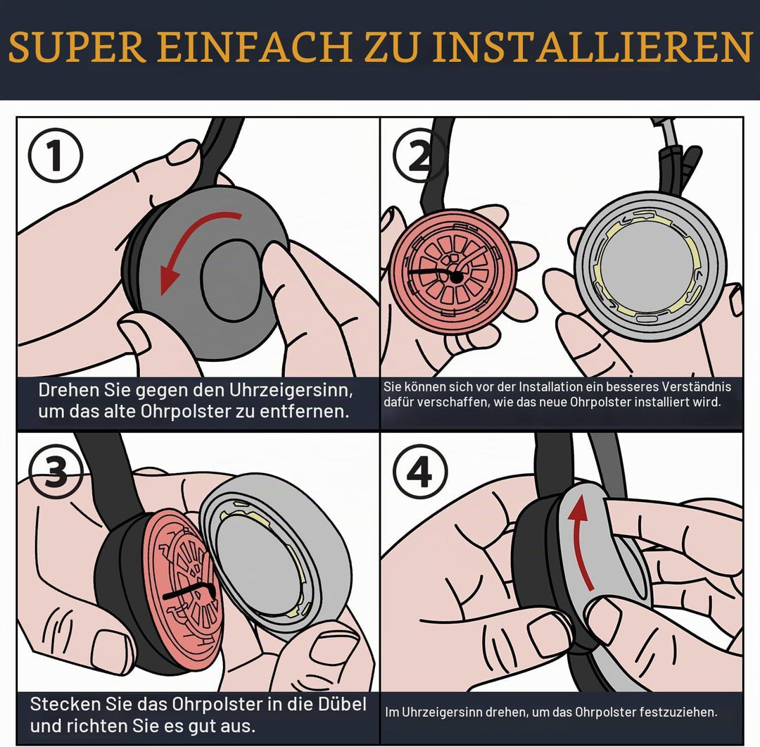 SOULWIT Kühlgel Ersatz Ohrpolster für Jabra Evolve 75(75 UC 75MS 75SE) Stereo-Bluetooth-Headset/Kopf