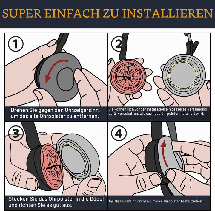 SOULWIT Kühlgel Ersatz Ohrpolster für Jabra Evolve 75(75 UC 75MS 75SE) Stereo-Bluetooth-Headset/Kopf
