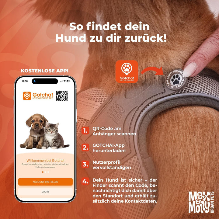 Max &amp; Molly Hundegeschirr Matrix 2.0 Sand/XXS als Air Vest Geschirr, Step-In Geschirr mit Gotcha! Sm