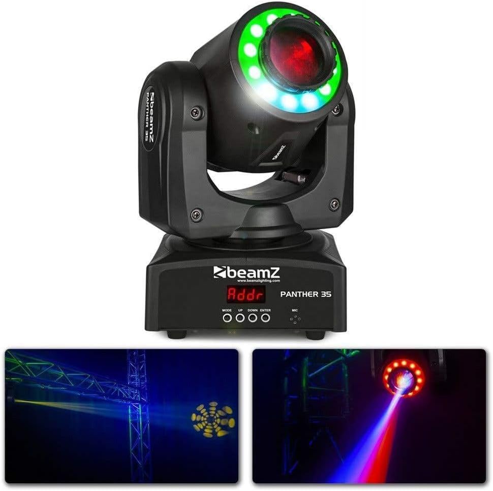 BeamZ Panther 35 - Moving Head LED und 35W LED - Vielseitiger und leistungsstarker DMX Movinghead, 7