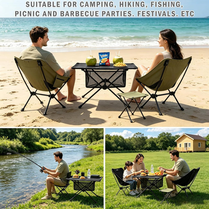 Campingtisch Faltbar - Klapptisch Camping Tisch Höhenverstellbar Ultraleicht Stabil Aluminium Outdoo