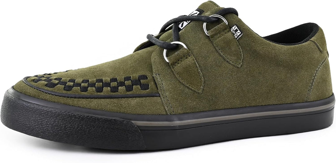 T.U.K. Unisex Leather Creeper Niedrige Sneaker 37 EU Khaki Green Suede, 37 EU Khaki Green Suede