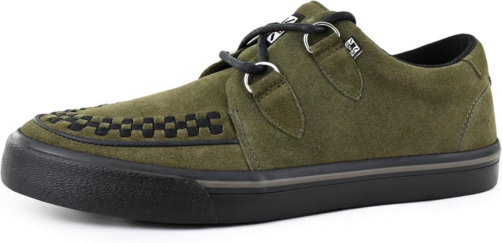 T.U.K. Unisex Leather Creeper Niedrige Sneaker 37 EU Khaki Green Suede, 37 EU Khaki Green Suede
