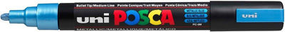 POSCA uni-ball 182520 - POSCA Marker mit mittelfeiner Rundspitze, 8er Set, Metallic Metallfarben 8 S