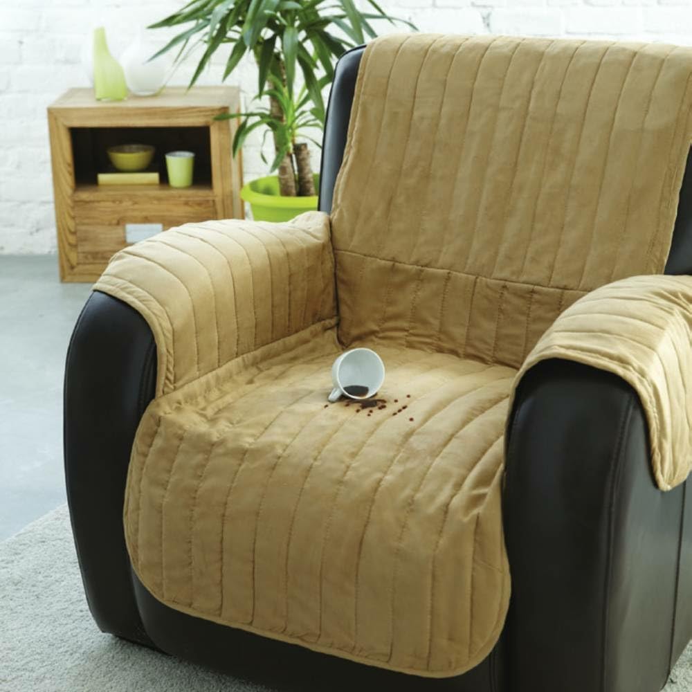 Deckt Sofa und Sessel beige 2-Sitzer, 2-Sitzer