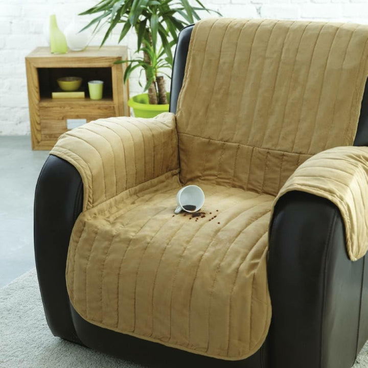 Deckt Sofa und Sessel beige 2-Sitzer, 2-Sitzer