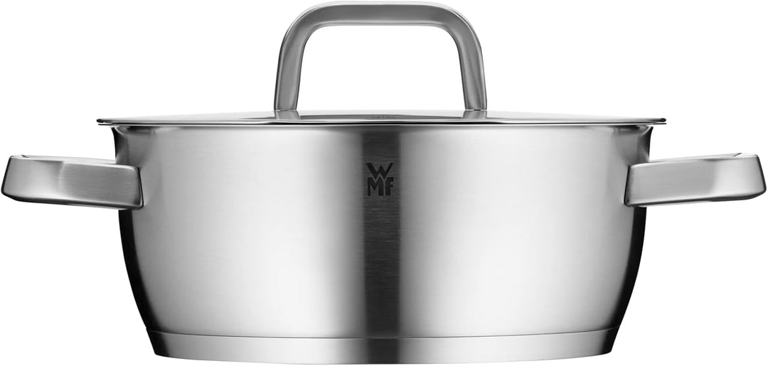 WMF Iconic Kochtopf gross 22cm, Metalldeckel, Bratentopf Induktion 3,2l, grosser Topf, Cromargan Ede
