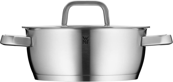 WMF Iconic Kochtopf gross 22cm, Metalldeckel, Bratentopf Induktion 3,2l, grosser Topf, Cromargan Ede