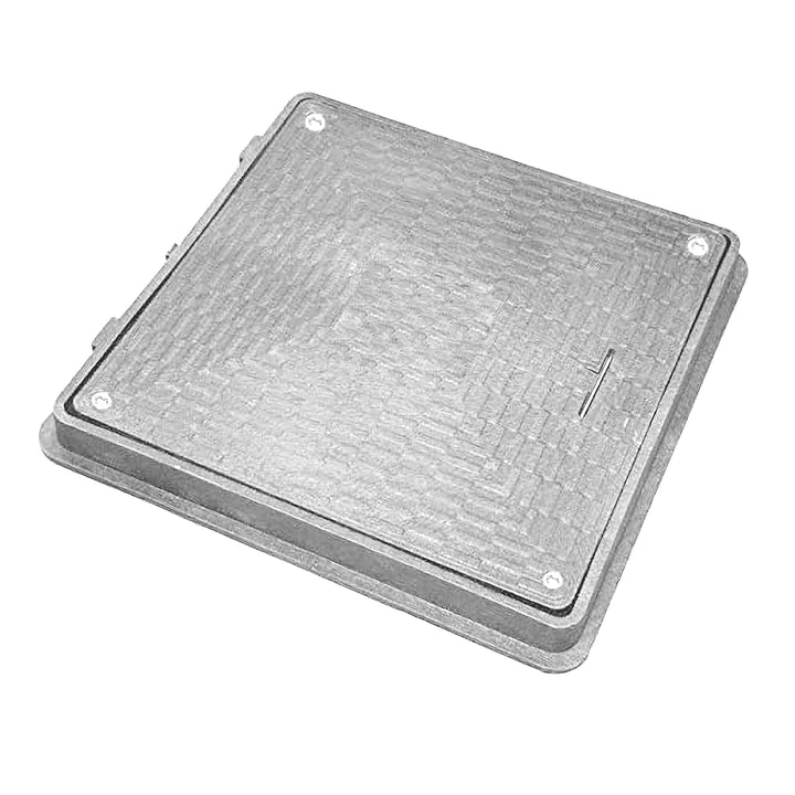 Varile 65cm quadratische Schachtabdeckung - Klasse A15 bis 1,5 Tonnen - Hellgrau, Hellgrau