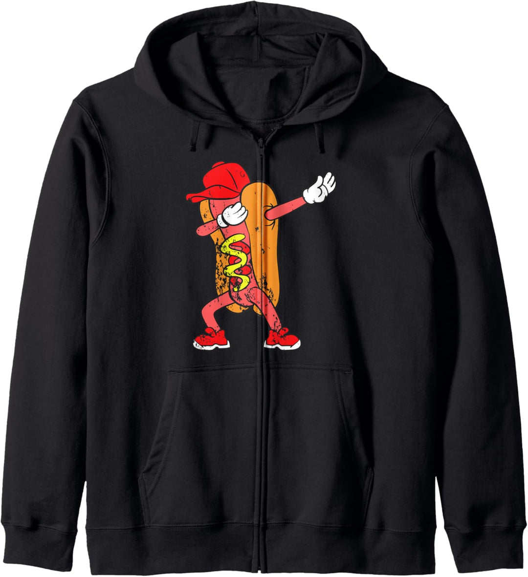 Retro Vintage Grunge Dabbing Dab Hot Dog Grillen BBQ Tanz Kapuzenjacke