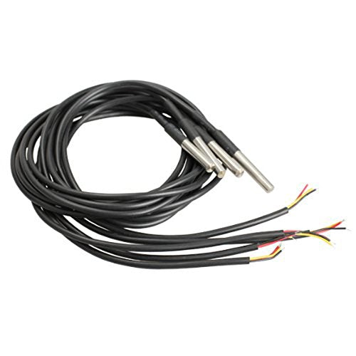 Temperaturfühler, wasserdicht, Temperatursensoren, Schwarz, 5 Stück