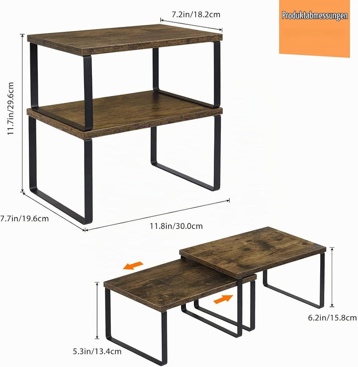 LIANTRAL 4er-Set Regaleinsatz im Küchenschrank, Küchenregal, Küchen Arbeitsplatte Regal Organizer au