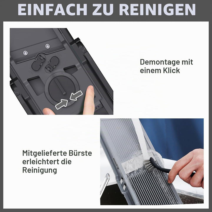 All-in-1 Update Sicherer Mandolinenschneider für die Küche, Zerkleinerer, Gemüseschneider mit grösse