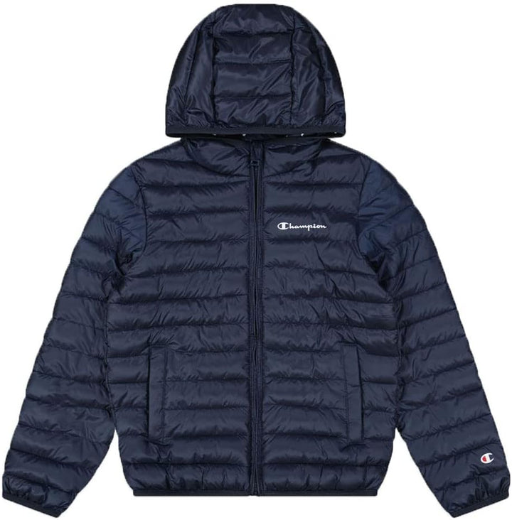 Champion Unisex Kinder Legacy Outdoor Light Hooded Wattierte Jacke 9-10 Jahre Marineblau, 9-10 Jahre