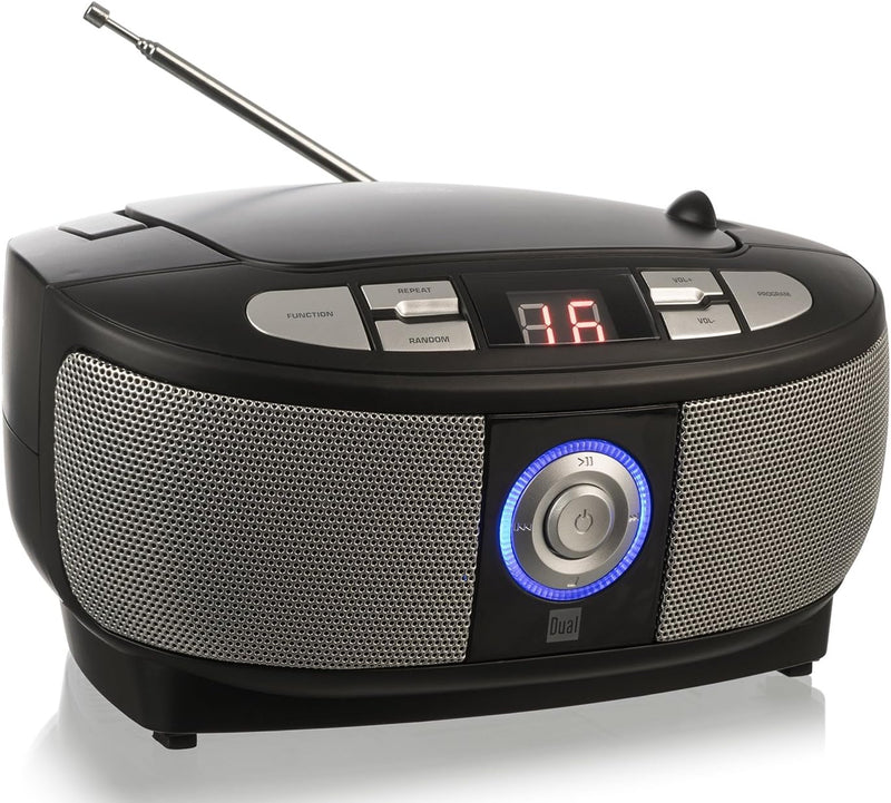 Dual 74575 P 49-1 Boombox mit CD-Player (UKW-Radio, LED-Display, Netz- oder Batteriebetrieb) schwarz