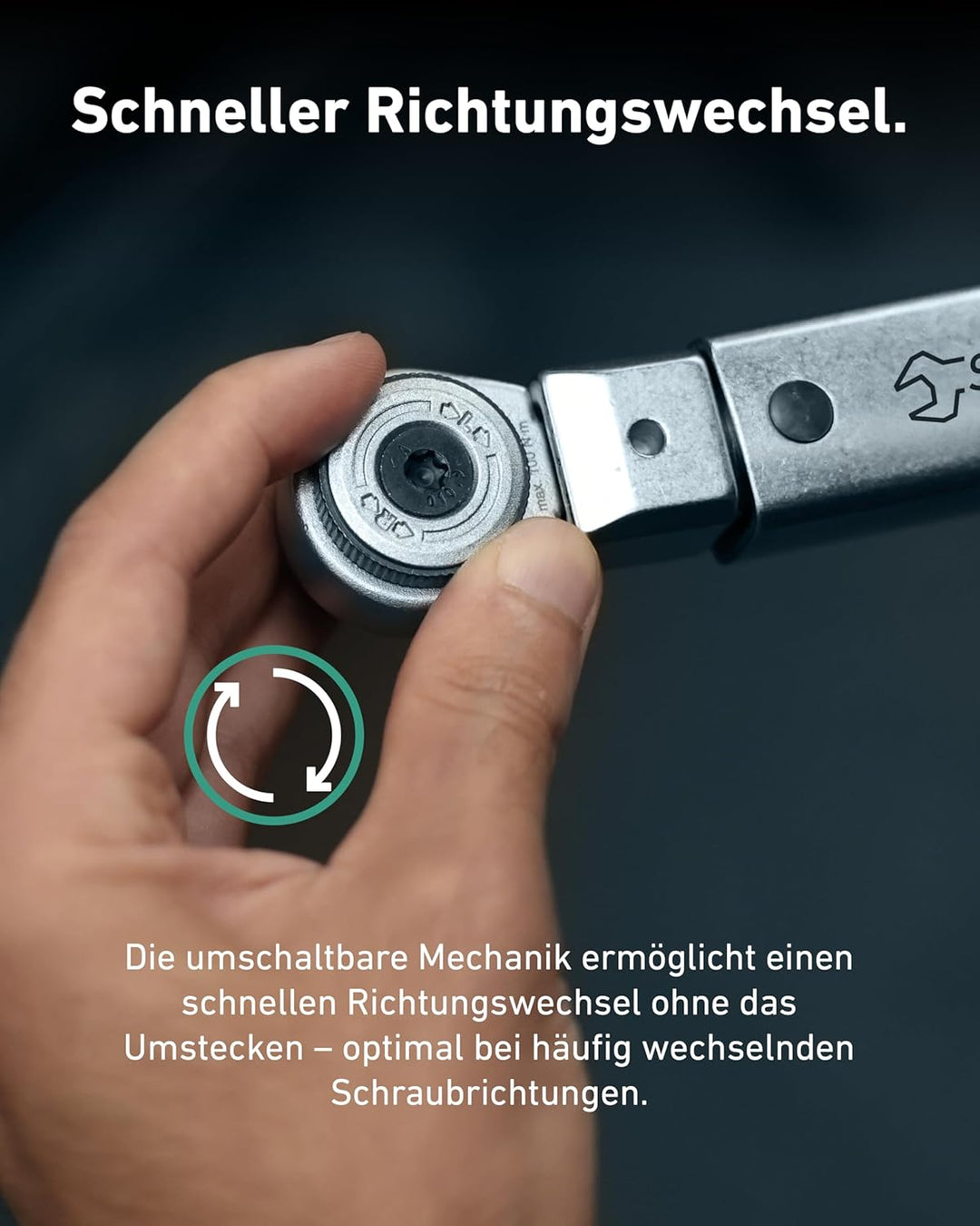STAHLWILLE Nr. 735/20 1/2“ Feinzahn-Einsteckknarre 14x18 mm Aufnahme zum Einstecken in Drehmomentsch