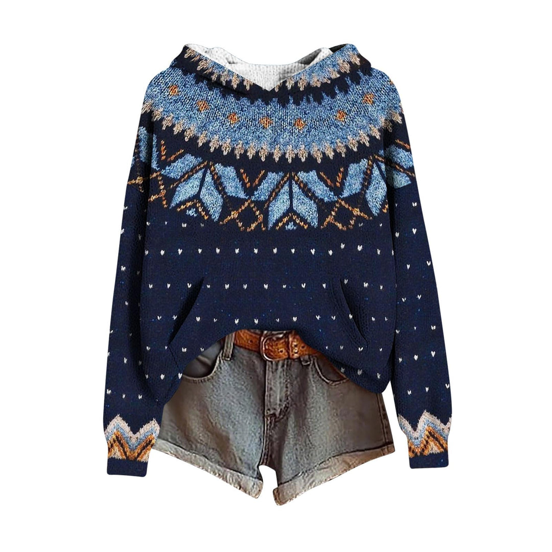 Norweger Pullover Damen Original Weihnachten Pullover Hoodie Damen Oversize Casual Rundhals Warm Swe