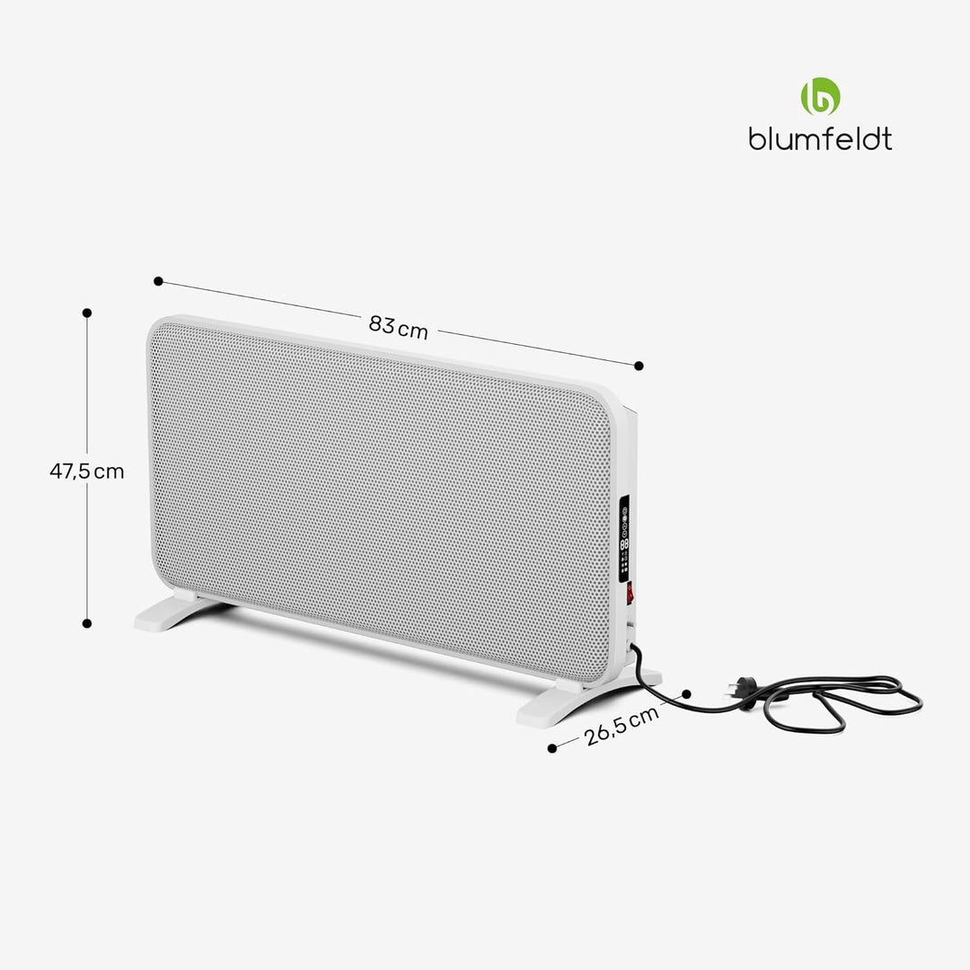 blumfeldt Infrarotheizung 2000 W – Wandmontage & Standgerät, Graphen-Heizelement, App & Touch-Steuer