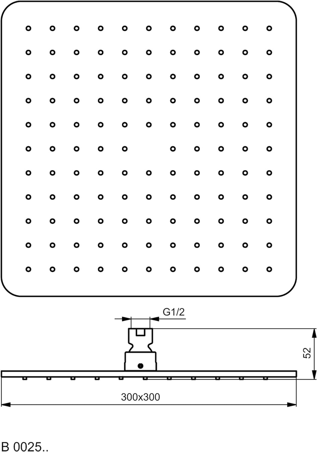 Ideal Standard B0024AA Idealrain Cube Kopfbrause 200x200mm, 200mm