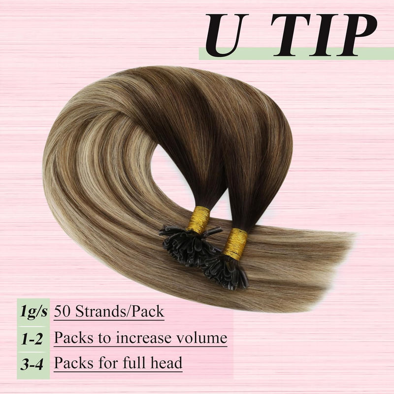 YoungSee Bonding Extensions Echthaar Balayage Keratin Bondings Echthaar 45cm Extensions Echthaar Bon