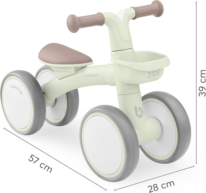 KikkaBoo ZIPI Fahrrad Ohne Pedale, Laufrad mit Korb, Einstellbar, Kinderspielzeug, Baby-Geschenk Min