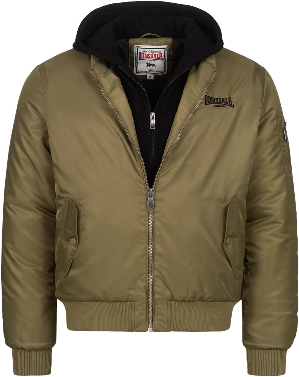 Lonsdale Herren Ballindean Jacke XXL Olive/Black, XXL Olive/Black