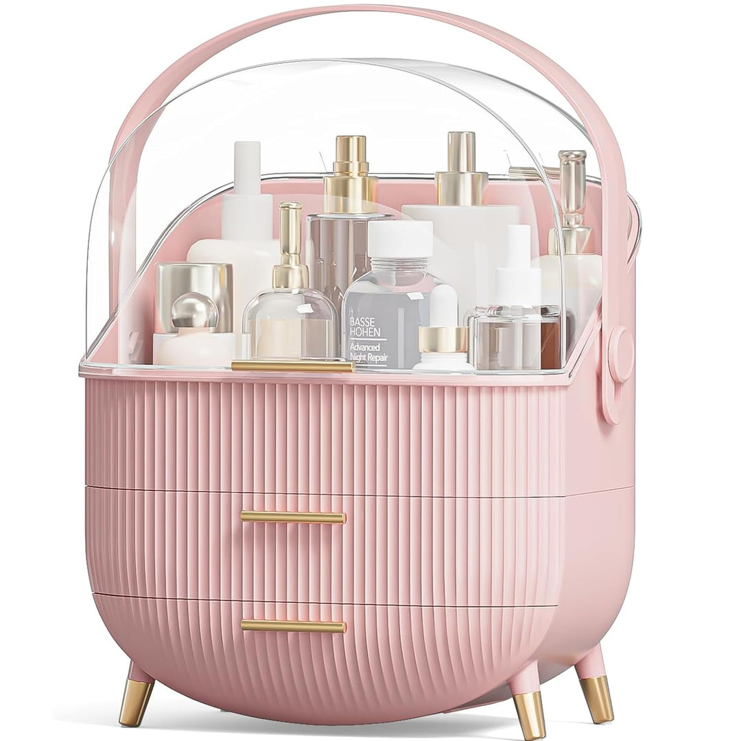 Make-up-Aufbewahrungs-Organizer, Hautpflege-Organizer, Kosmetik-Vitrine mit staubfreier Abdeckung, t