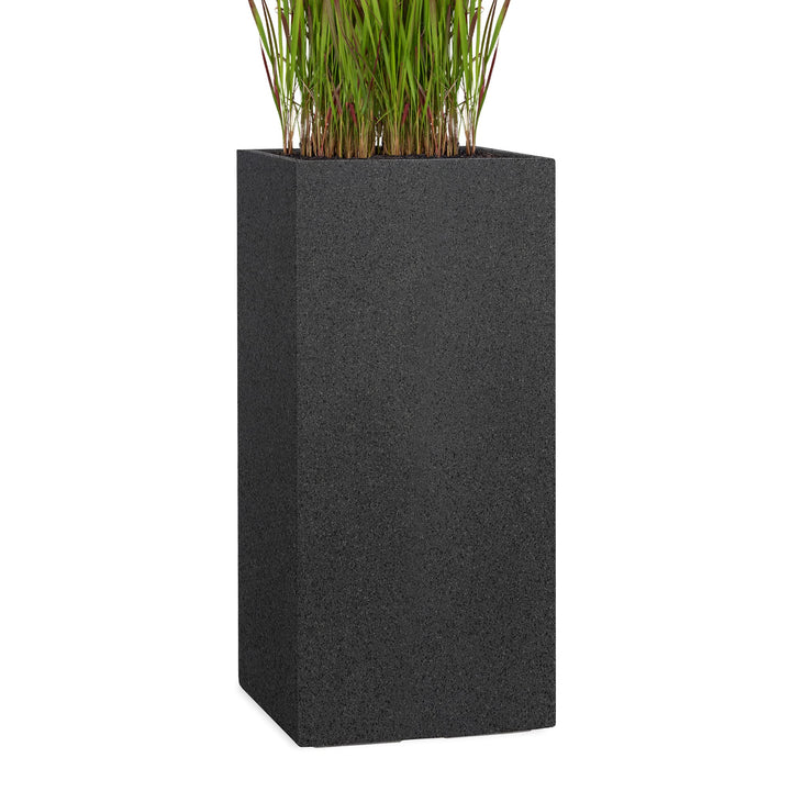 Pflanzwerk® Pflanzkübel Tower Granit Anthrazit 50x23x23cm *Frostbeständiger Blumenkübel* *UV-Schutz*