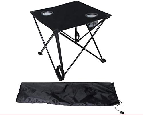 Möbelbörse Campingtisch faltbar mit 2 Getränkehalter Klapptisch Falttisch Gartentisch Tisch Schwarz