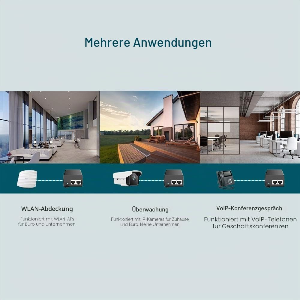TP-Link TL-POE160S PoE+ Injektor (2 Gigabit-Ports, kompatibel mit 802.3af /at, Gesamtleistung mit bi
