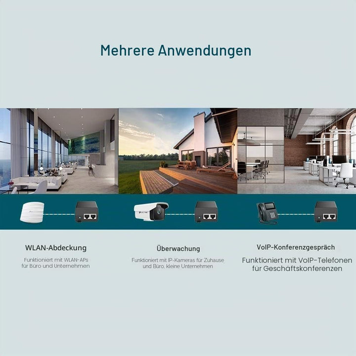 TP-Link TL-POE160S PoE+ Injektor (2 Gigabit-Ports, kompatibel mit 802.3af /at, Gesamtleistung mit bi
