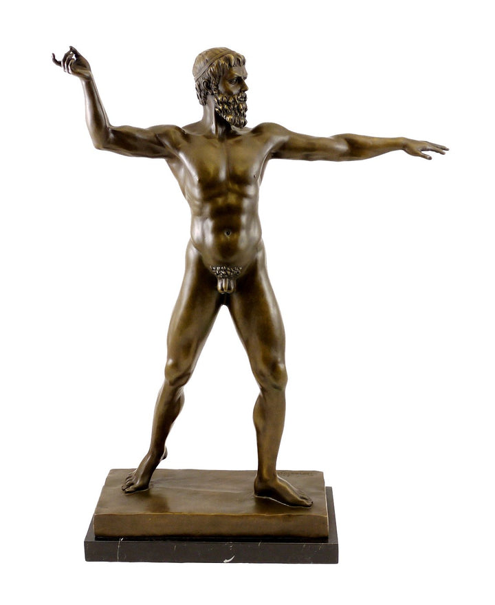 Kunst &amp; Ambiente - Griechische Mythologie - Bronzeskulptur - Zeus Figur - signiert - Bertel Thorvald