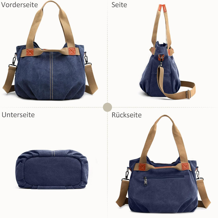 DIRRONA Casual Damen Segeltuch Umhängetasche Gross Kapazität Handtasche Reise Schultertasche Multifu