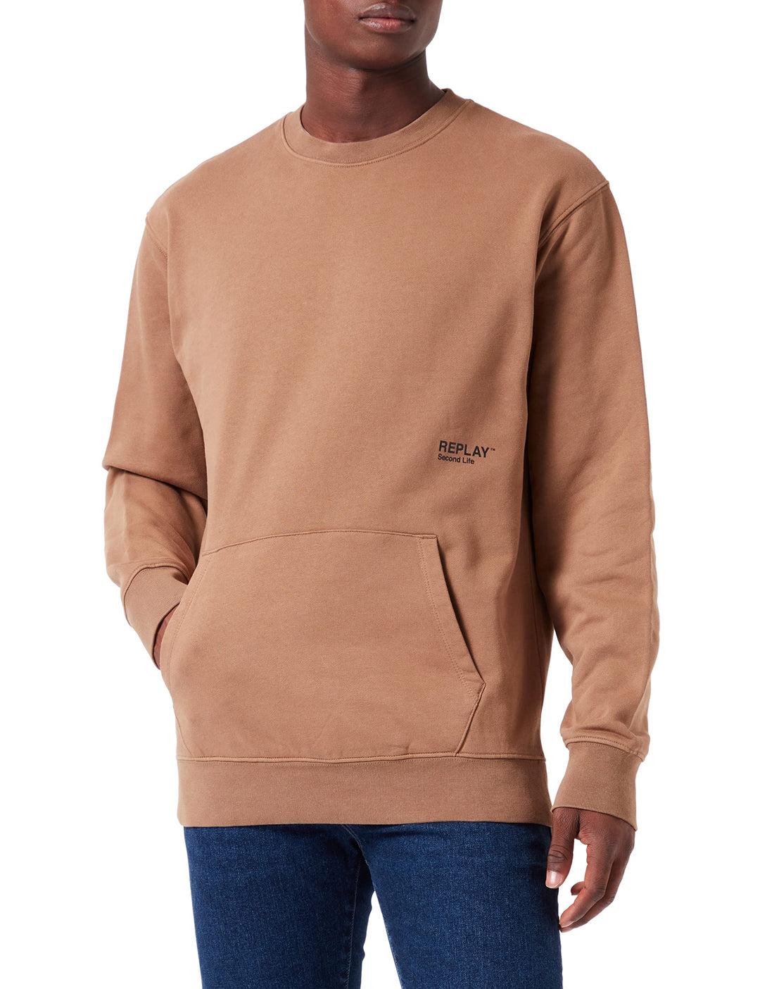 Replay Herren Sweatshirt Second Life aus 100% Baumwolle, Safari 989