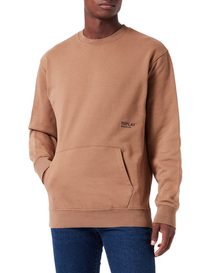 Replay Herren Sweatshirt Second Life aus 100% Baumwolle, Safari 989