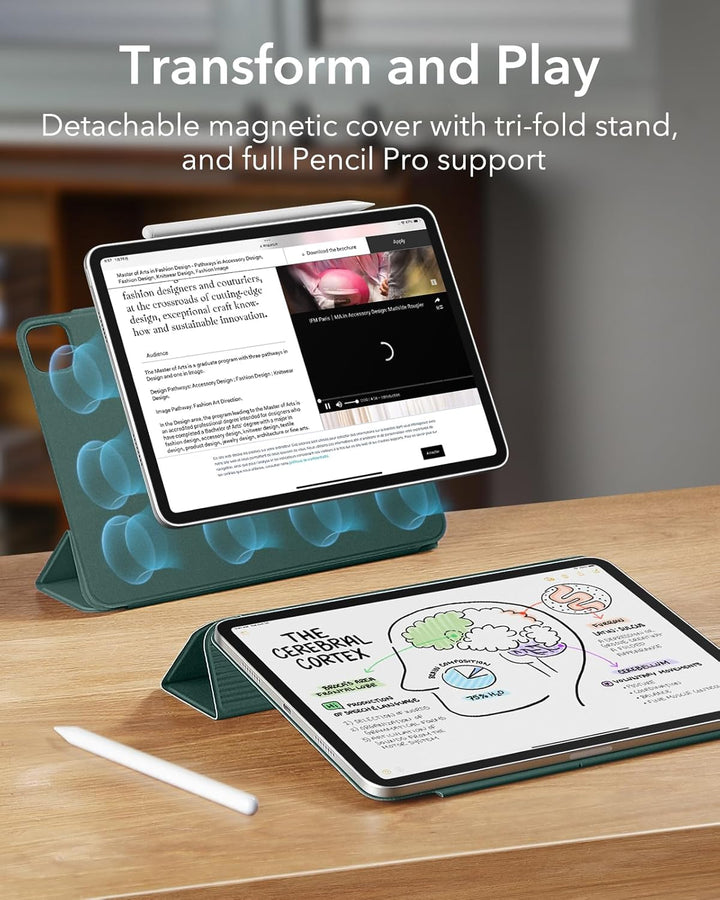 ESR für iPad Pro 13 Zoll Hülle M5/M4 (2025/2024), magnetische Befestigung, dünne Trifold Ständerhüll