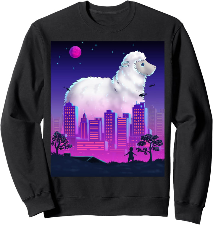 Giant Sheep Vaporwave Retro Synthwave Aesthetic Monster Sweatshirt