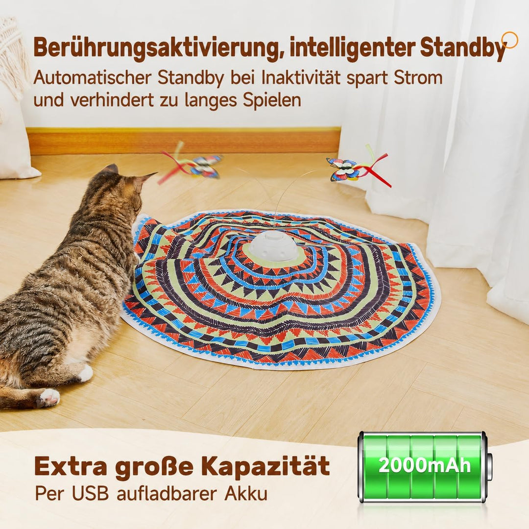 Potaroma Katzenspielzeug Selbstbeschäftigung, wiederaufladbar Elektrisch 3-in-1 Versteckspiel Kätzch