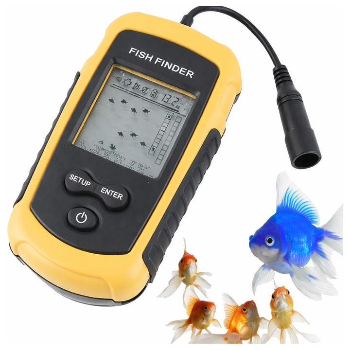 A31DS Fischfinder 100m Tragbar Echolot Sonar Sensor LCD Alarm Fischfinder Fischortungsgerät Wireless