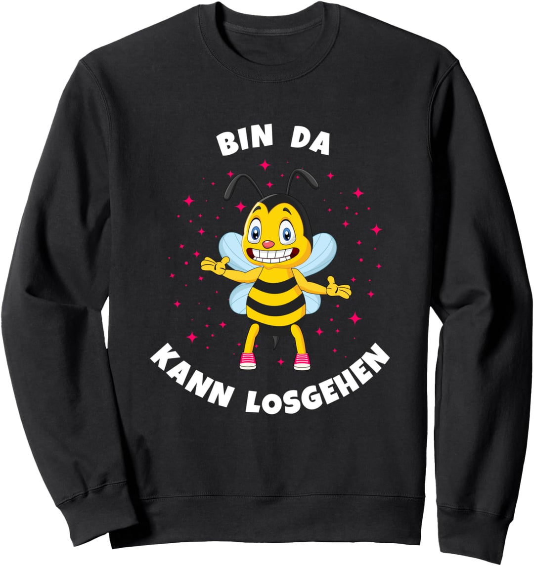 Biene Imker Bin da kann losgehen lustiges Damen Mädchen Sweatshirt