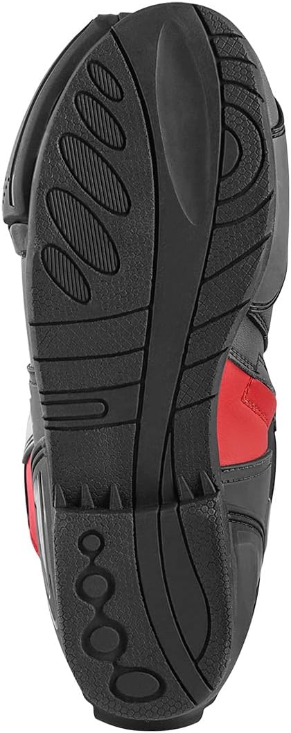 Bogotto Assen Motorradstiefel, schwarz/rot, 48 48 EU Schwarz Rot, 48 EU Schwarz Rot