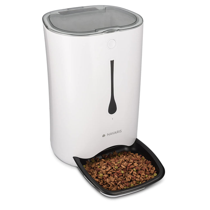 Navaris Automatischer Futterautomat Futterspender mit Timer - 6L Futternapf Automat mit Timer und ak