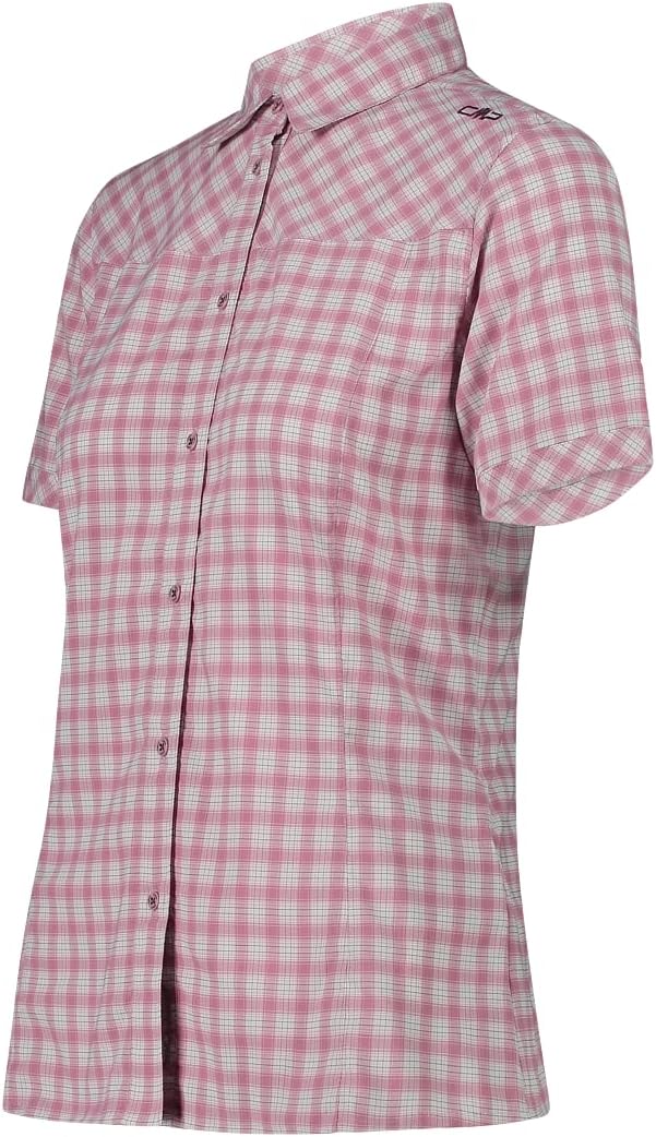 CMP Damen Damen-Stretch-Kurzarmshirt Shirt S Weiss-blush-anthrazit, S Weiß-blush-anthrazit